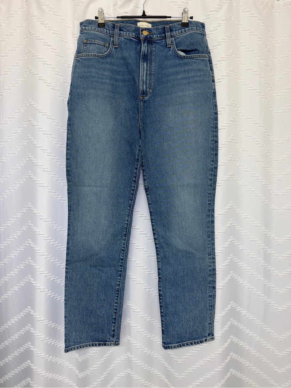 Favorite Daughter Valentina Straight-Leg Mid Blue Jeans